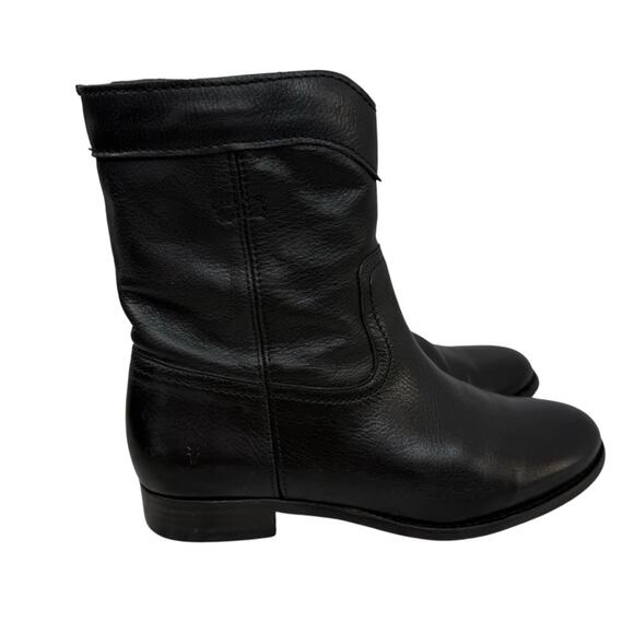 FRYE  Cara Roper Black Leather Ankle Boots - Women’s Sz 7.5 - Picture 1 of 16